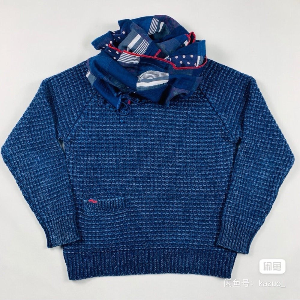 Blue Blue Indigo Knit Sweater Vintage Natural Dye